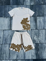 Load image into Gallery viewer, Money Talks Cream Shorts
